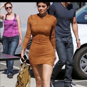 Brown suede dress